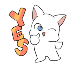 white cat of blue-eyed sticker #12083998