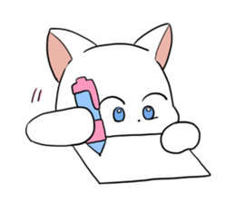 white cat of blue-eyed sticker #12084033