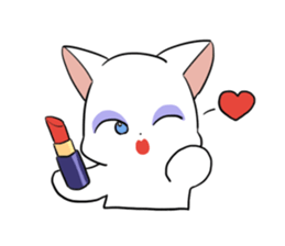 white cat of blue-eyed sticker #12084034