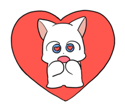 white cat of blue-eyed sticker #12084035