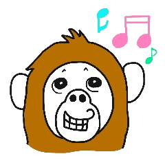 A mischievous Orangutan with his friends