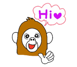 A mischievous Orangutan with his friends sticker #12085862