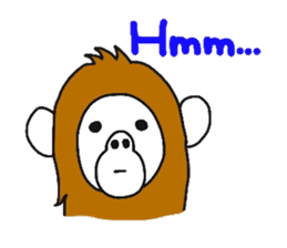 A mischievous Orangutan with his friends sticker #12085867