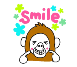 A mischievous Orangutan with his friends sticker #12085869