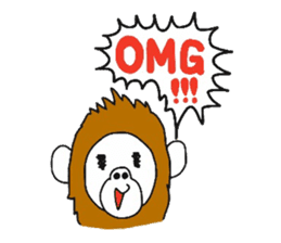 A mischievous Orangutan with his friends sticker #12085870