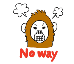 A mischievous Orangutan with his friends sticker #12085875