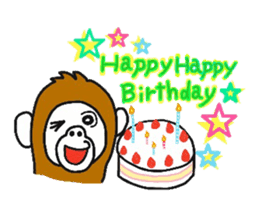 A mischievous Orangutan with his friends sticker #12085877