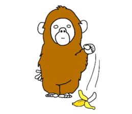 A mischievous Orangutan with his friends sticker #12085885