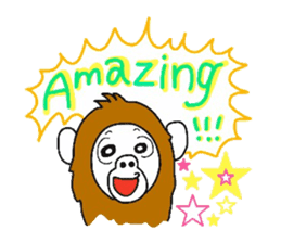 A mischievous Orangutan with his friends sticker #12085886