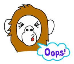 A mischievous Orangutan with his friends sticker #12085891