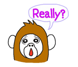 A mischievous Orangutan with his friends sticker #12085893