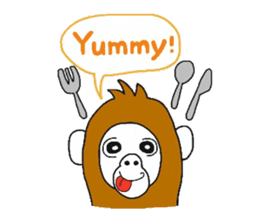 A mischievous Orangutan with his friends sticker #12085896