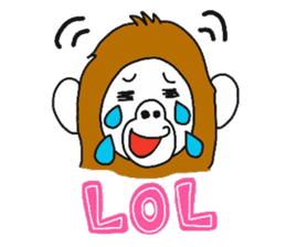 A mischievous Orangutan with his friends sticker #12085898