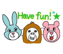 A mischievous Orangutan with his friends sticker #12085901