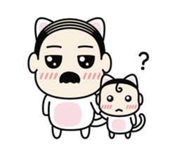 Ossan Neko (White) sticker #12091919