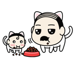 Ossan Neko (White) sticker #12091938