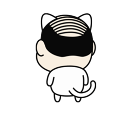 Ossan Neko (White) sticker #12091953