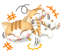 3D Cute and surreal 40 "Cat Friends" sticker #12097525