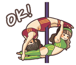 Girls love pole dance fitness(English) sticker #12098446