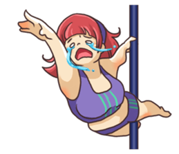 Girls love pole dance fitness(English) sticker #12098460