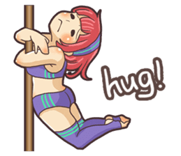 Girls love pole dance fitness(English) sticker #12098461
