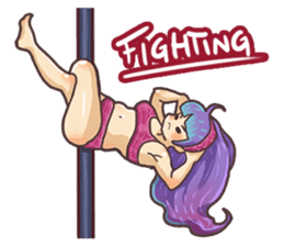 Girls love pole dance fitness(English) sticker #12098479