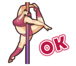 Girls love pole dance fitness(English) sticker #12098483