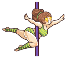 Girls love pole dance fitness(English) sticker #12098485