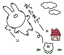 Bubble rabbit and bear sticker #12098648