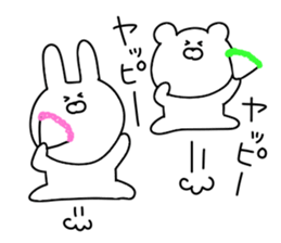 Bubble rabbit and bear sticker #12098653