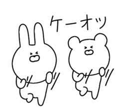 Bubble rabbit and bear sticker #12098665