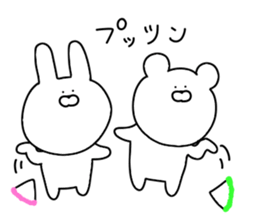 Bubble rabbit and bear sticker #12098666