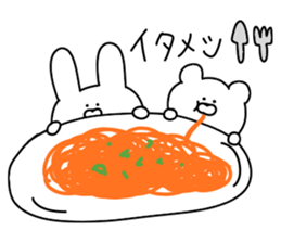 Bubble rabbit and bear sticker #12098671