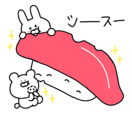 Bubble rabbit and bear sticker #12098672