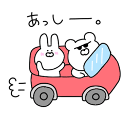 Bubble rabbit and bear sticker #12098674