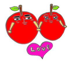 story of the apple of Sakichi and Umeko sticker #12098966