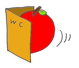 story of the apple of Sakichi and Umeko sticker #12098995