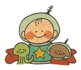 Spacesuit and Dog sticker #12099131