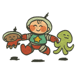 Spacesuit and Dog sticker #12099132