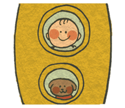Spacesuit and Dog sticker #12099157