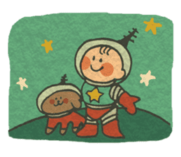 Spacesuit and Dog sticker #12099164