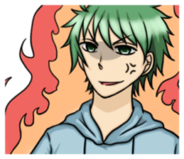 Green hair boy in life sticker #12102118
