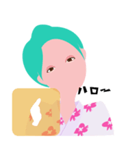 "Hana" Kimono queen avatar in summer sticker #12102334