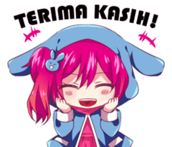 Unyu biru pink sticker #12103638