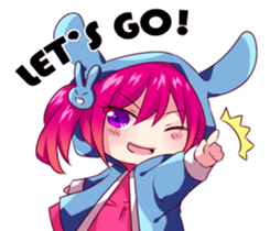 Unyu biru pink sticker #12103643