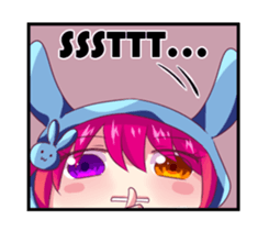 Unyu biru pink sticker #12103647