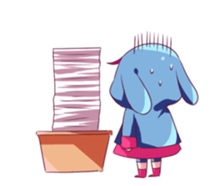 Unyu biru pink sticker #12103650