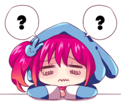 Unyu biru pink sticker #12103663