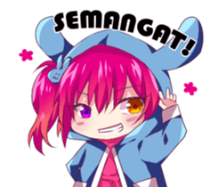 Unyu biru pink sticker #12103677