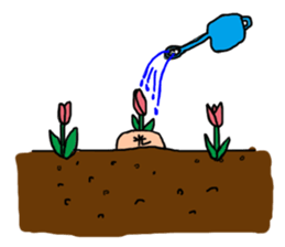 Make one flower bloom on the earth sticker #12103969